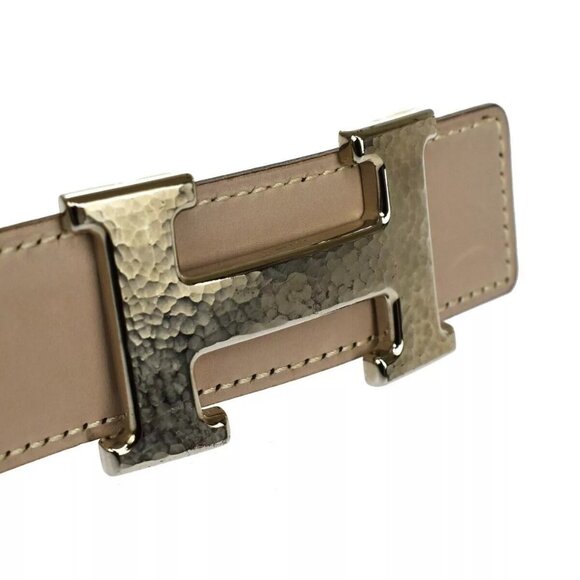 HERMES H Logo Constance Reversible Buckle Belt #80 Leather Gray Purple 77RH283 - Picture 9 of 11